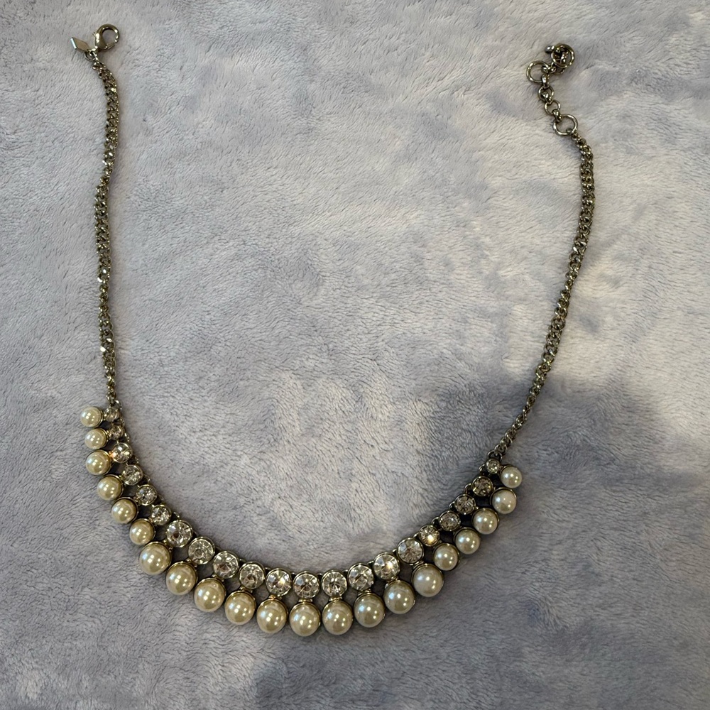 Banana Republic- Elegant Silver and Pearl Necklace